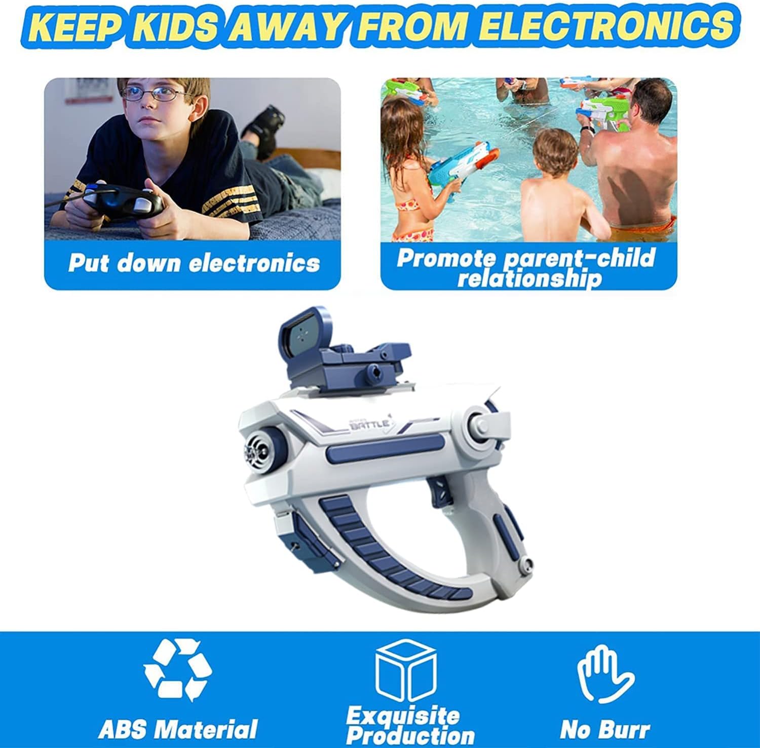 Electric Water Gun | 32 Ft Range Automatic Electric Water Gun for Kids & Adults