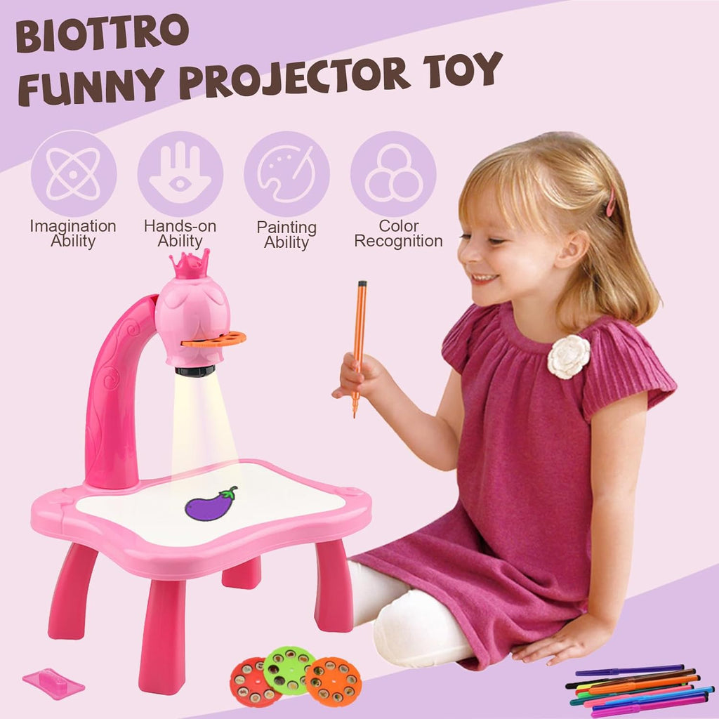 Projector Painting Toy with Light & Music | Child Smart Projector Desk