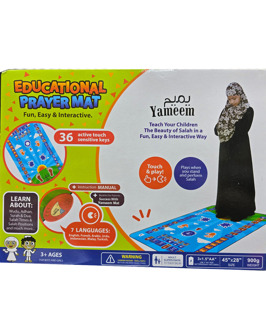 Educational Interactive Prayer Mat & Book for Children in 7 languages-KYAMSTORE