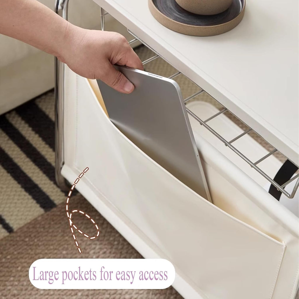 Living Room Side Table with Wheels