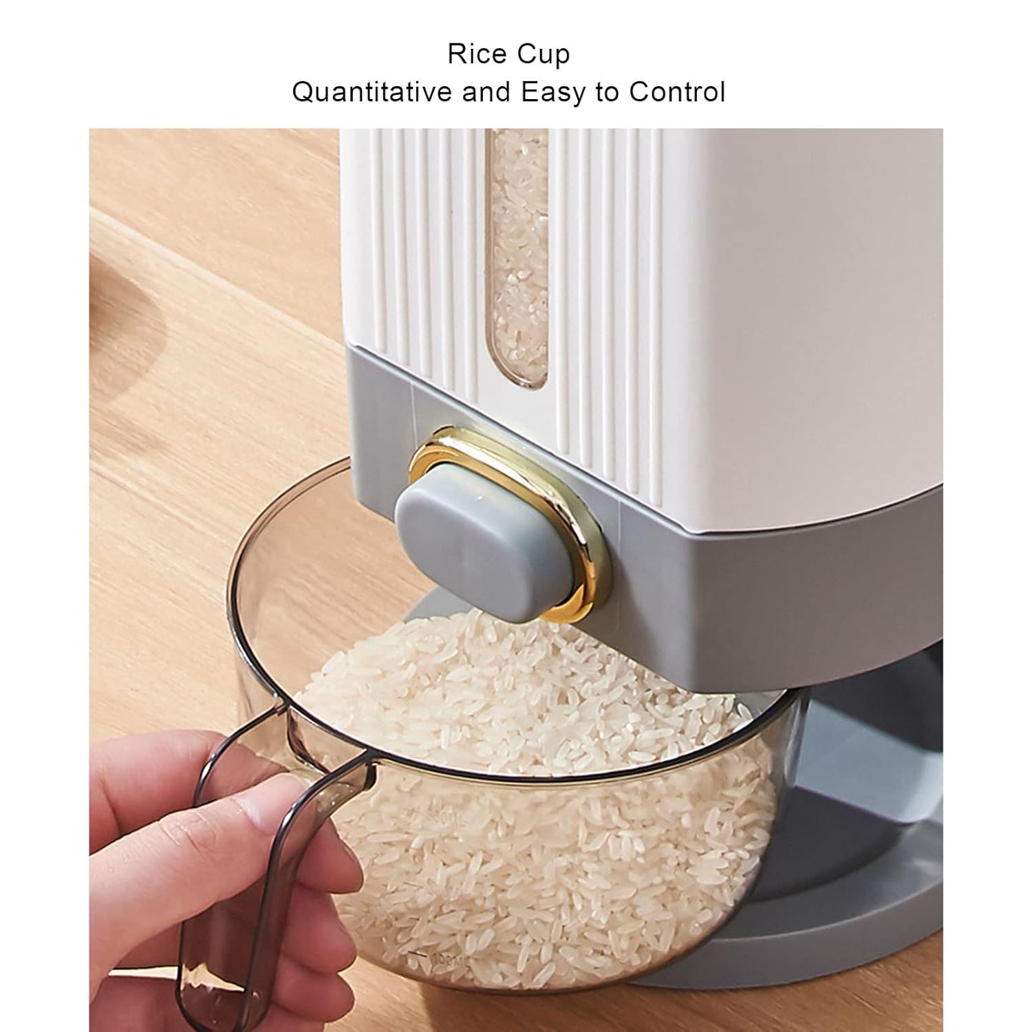 Rice Dispenser, 11 Lbs Grain Container Storage with Lid