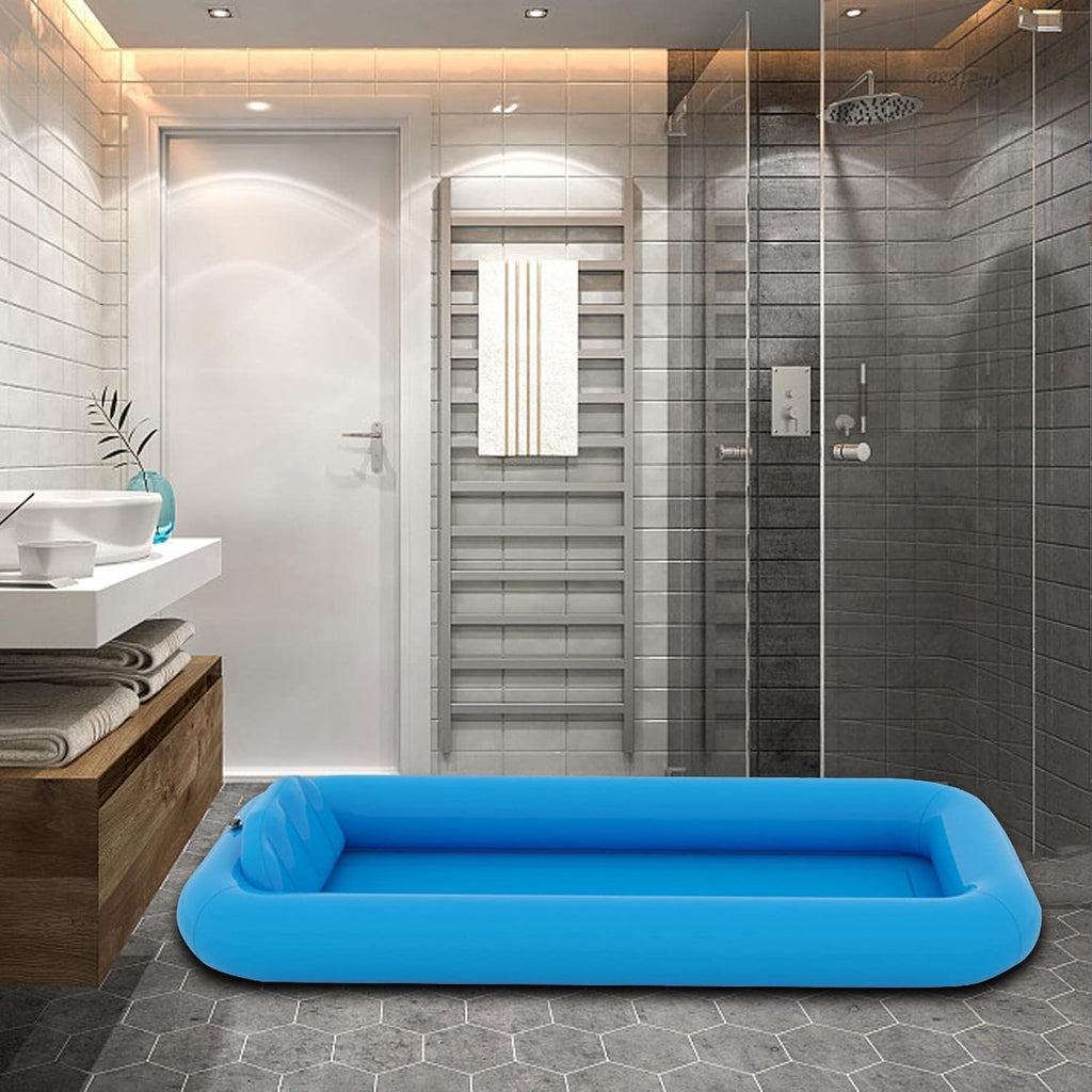 Inflatable Bathtub with Pillow PVC Shower Bathtub Easy to Drain for Home SPA