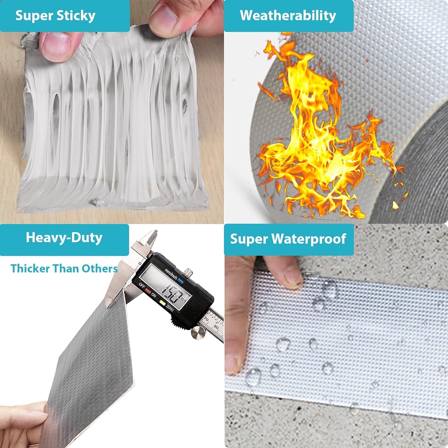 شريط لاصق مقاوم للماء، شريط لاصق قوي للغاية مانع للتسرب ومقاوم للماء 