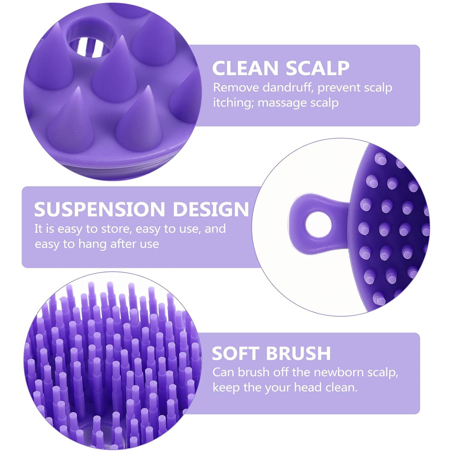 Silicone Shampoo Brush Bathing Accessory Body Brush Scrub Bath Tool