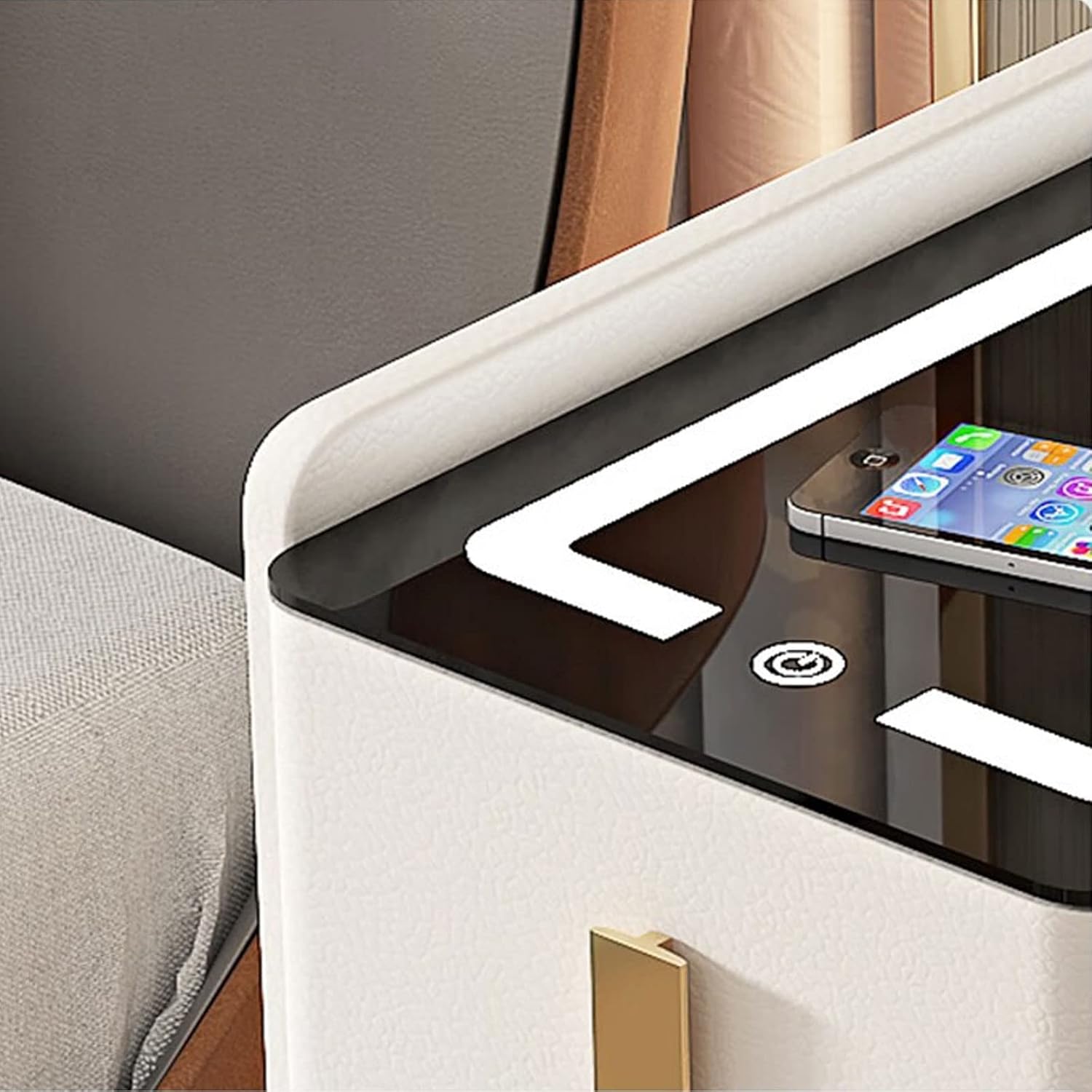 Slim Bedside Table Solid Wood Bedside Table with Drawers & Wireless Charging | Delivery: 2 to 3 business days | Limited stocks available