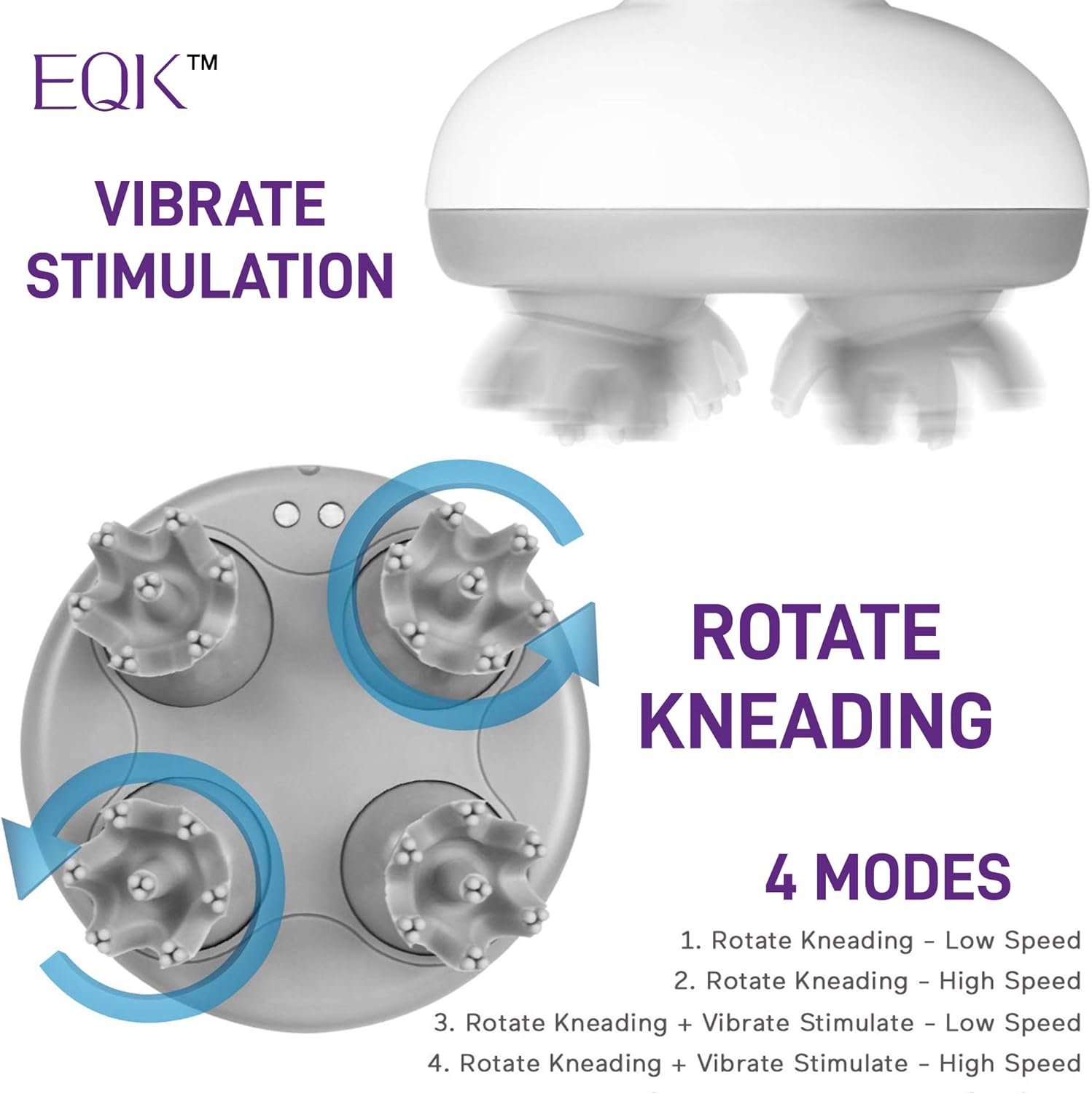 Rechargeable Scalp & Body Massager with Vibration Mode for Stimulating Hair Growth