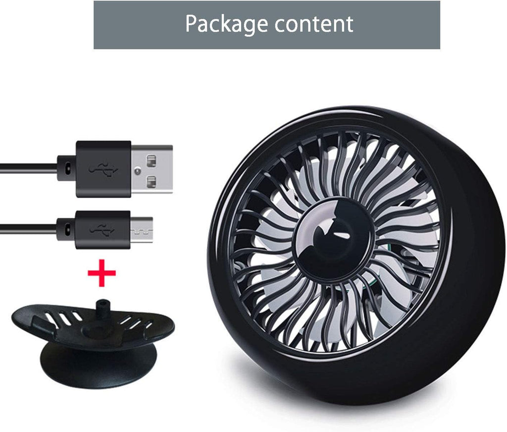Mini Fan for Car Air Vent Mount with LED Light