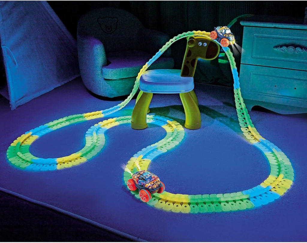 Race Car Track Set, Luminous Soft Race Car Building Toys