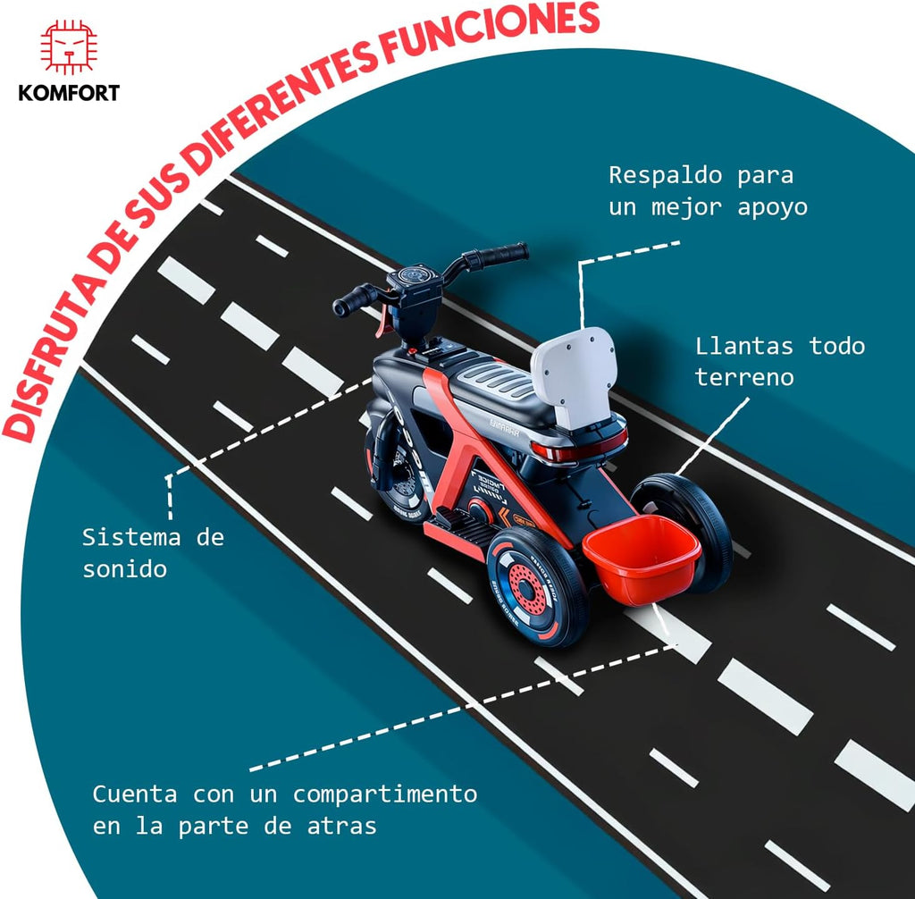 Electric Remote-Controlled Motorcycle/Dual Wheel Drive/Music/Lighting/Three Wheel Stable