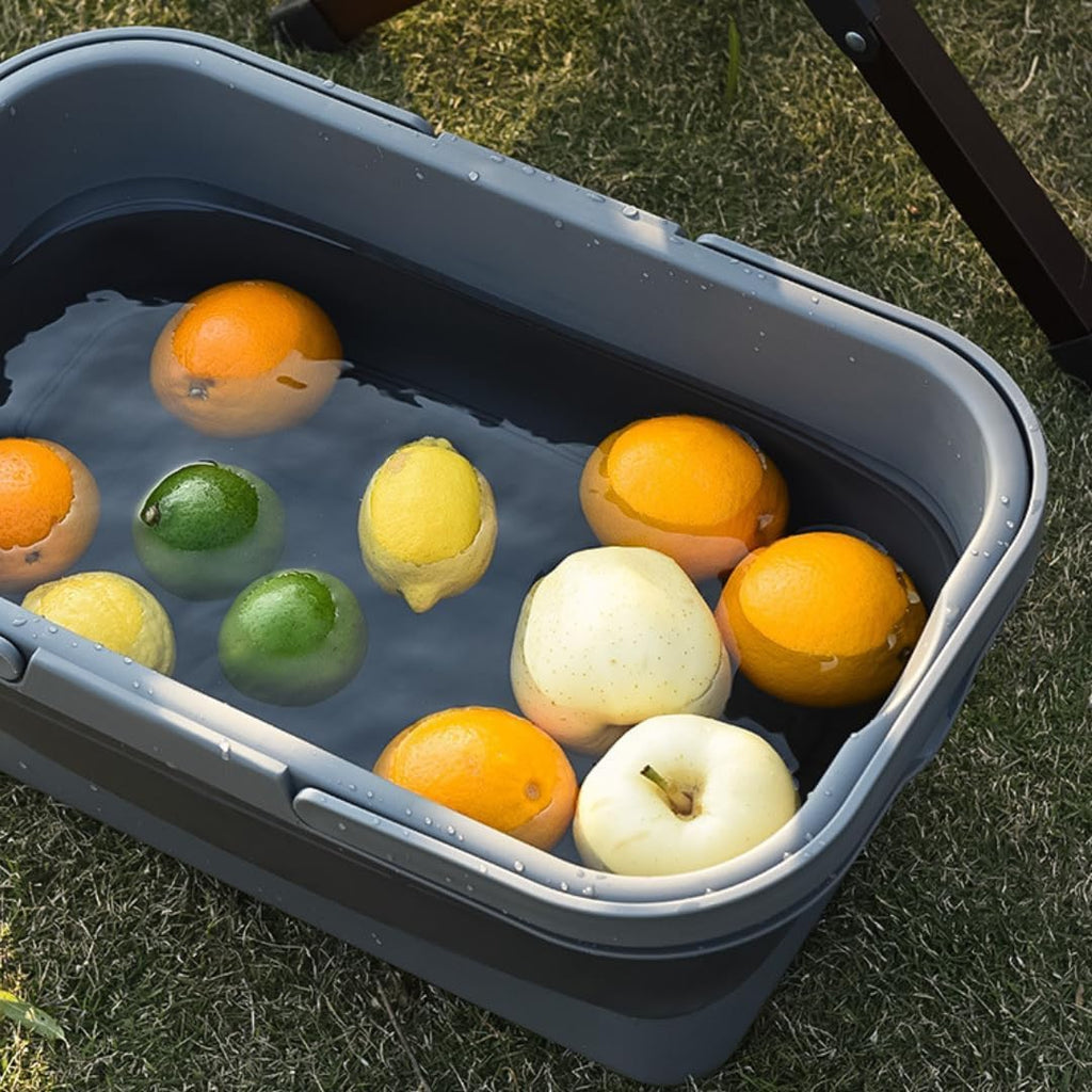 Foldable Picnic Basket | Large Capacity Camping Folding Basket with Table