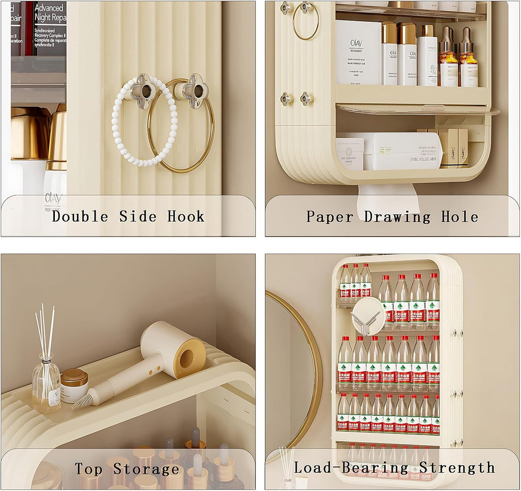 Makeup Storage Organizer, 5-Tier Makeup Shelf Organizer for Wall