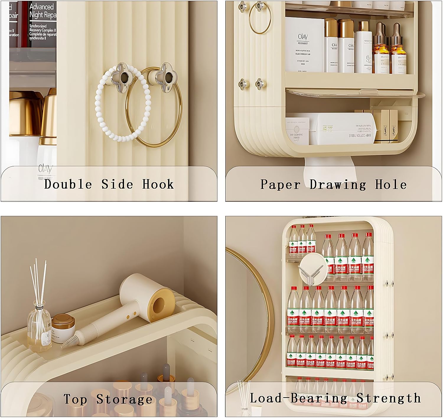 Makeup Storage Organizer, 5-Tier Makeup Shelf Organizer for Wall