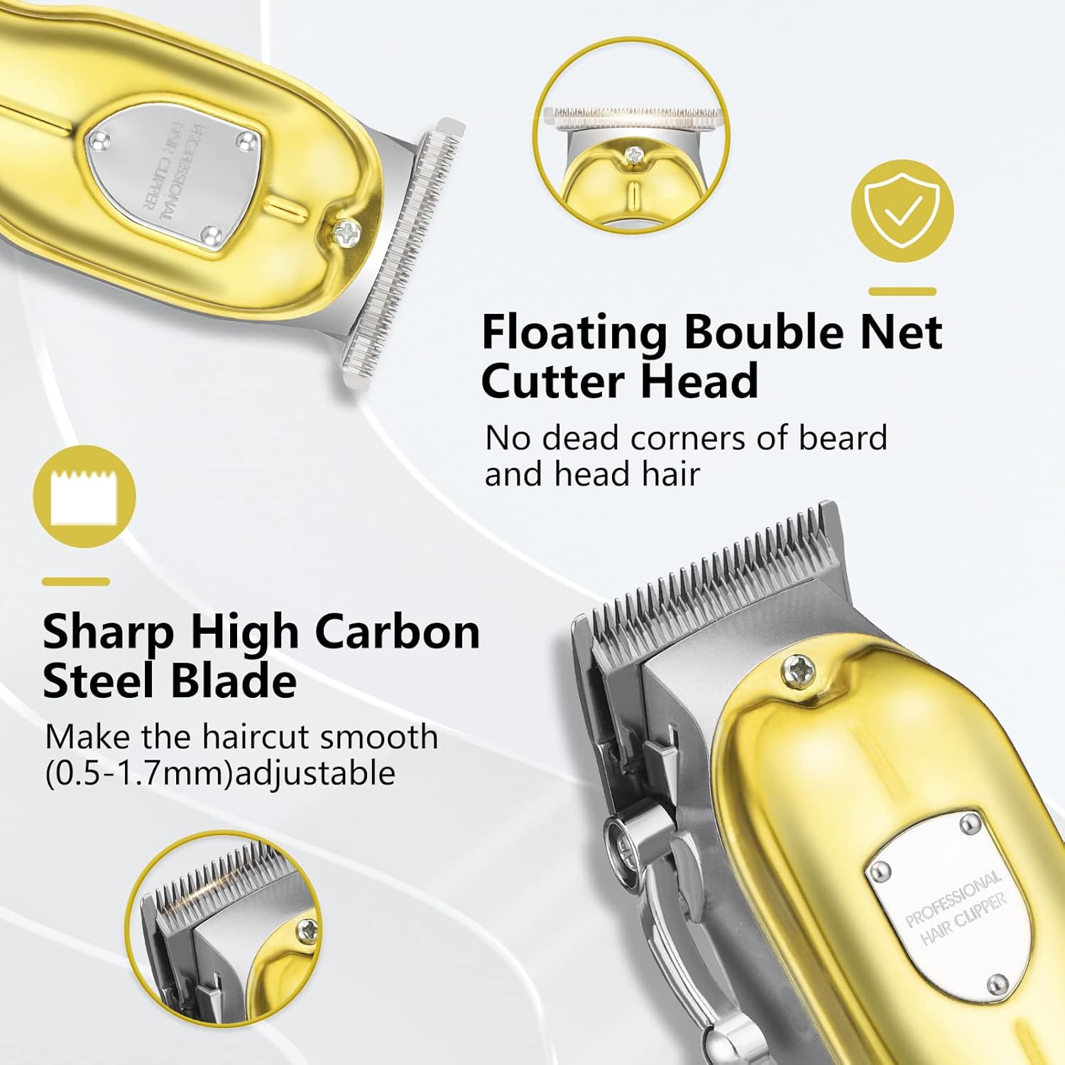 Professional Hair Clipper | Zero-Distance T-Blade | Adjustable Taper | LCD Display-KYAMSTORE