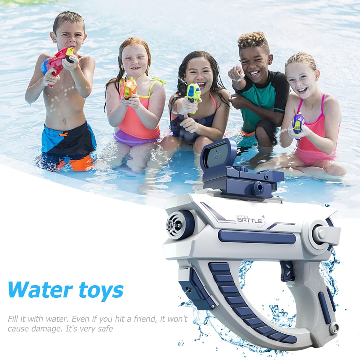 Electric Water Gun | 32 Ft Range Automatic Electric Water Gun for Kids & Adults