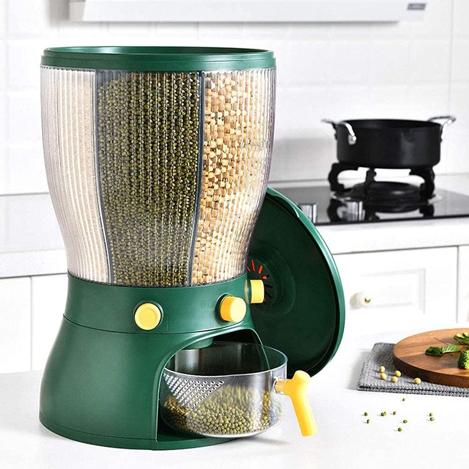 Food Grain Storage Container, Rotating Sealed Rice Bucket Household Grain Storage Box