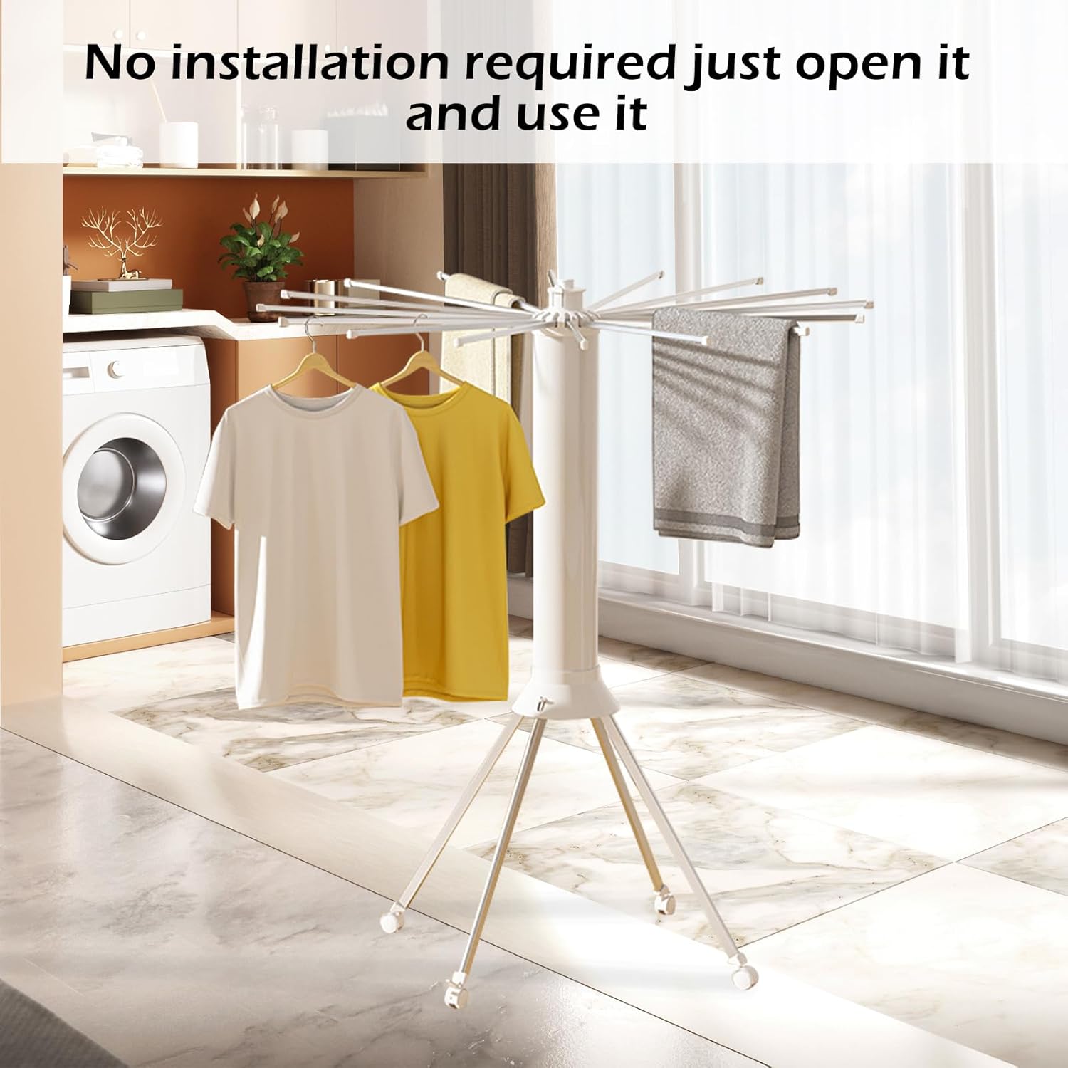 Tripod Clothes Drying Rack | Heavy Duty Folding Indoor Portable Rack