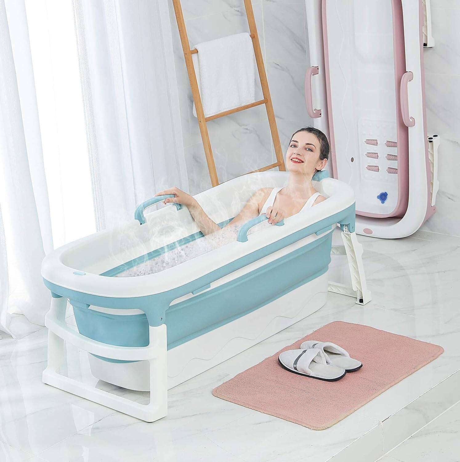 Portable Bathtub For Adults, Foldable Children Tub Household Bath Basin