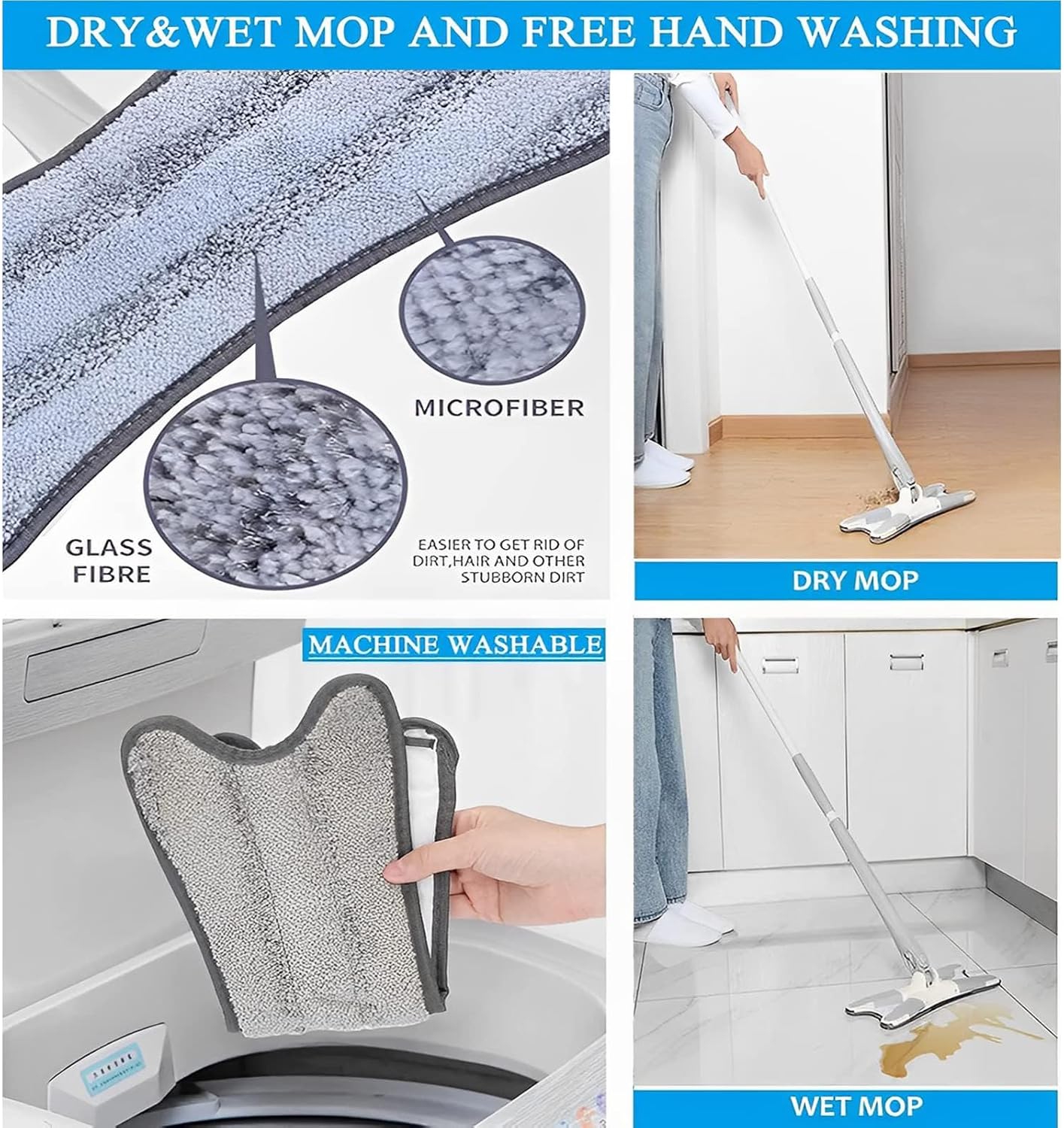 Microfiber Mop, Easy Squeeze and Spin Mop, Easy Squeeze Mop