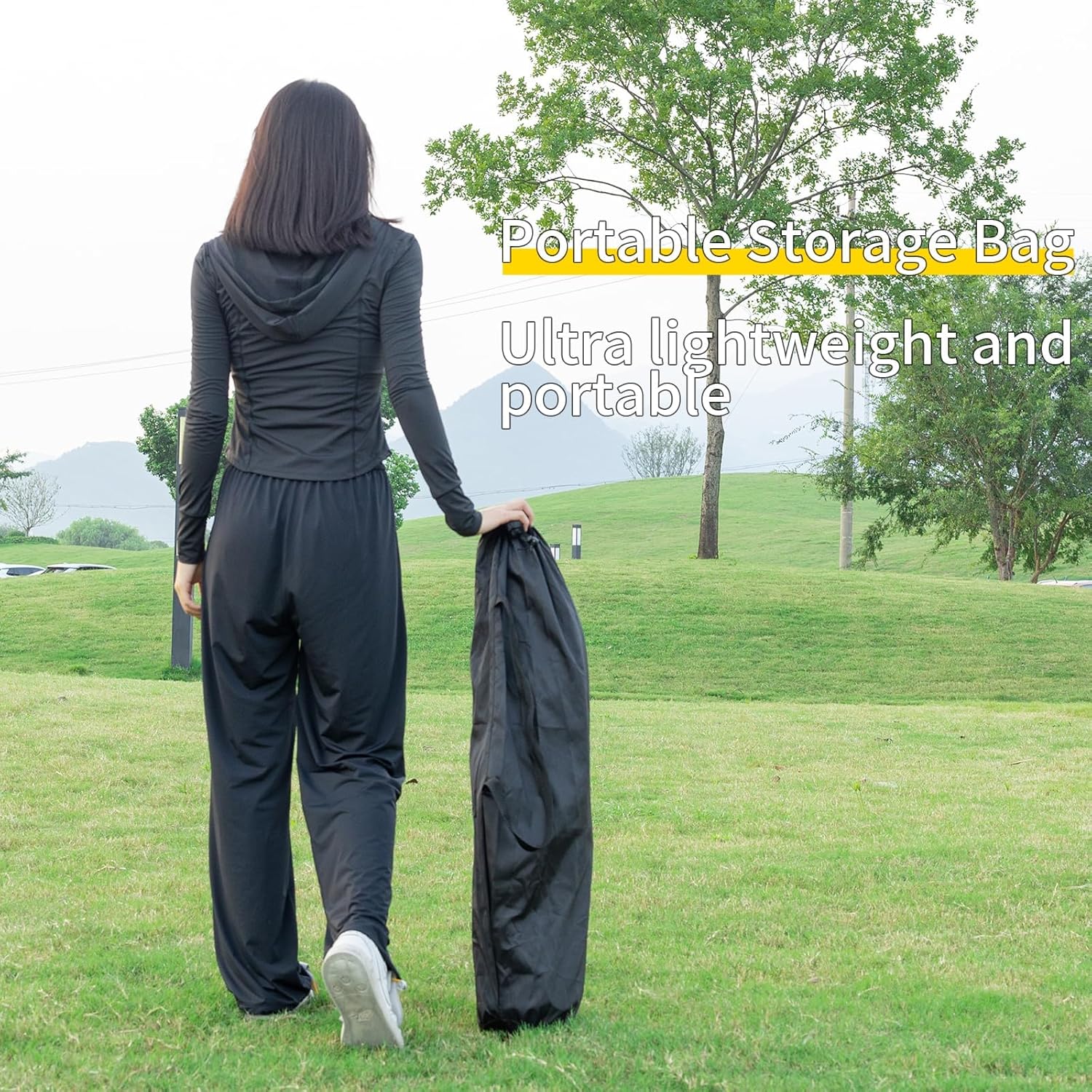 Portable Folding Camping Chair with High Back Upholstered Side Pocket Headrest