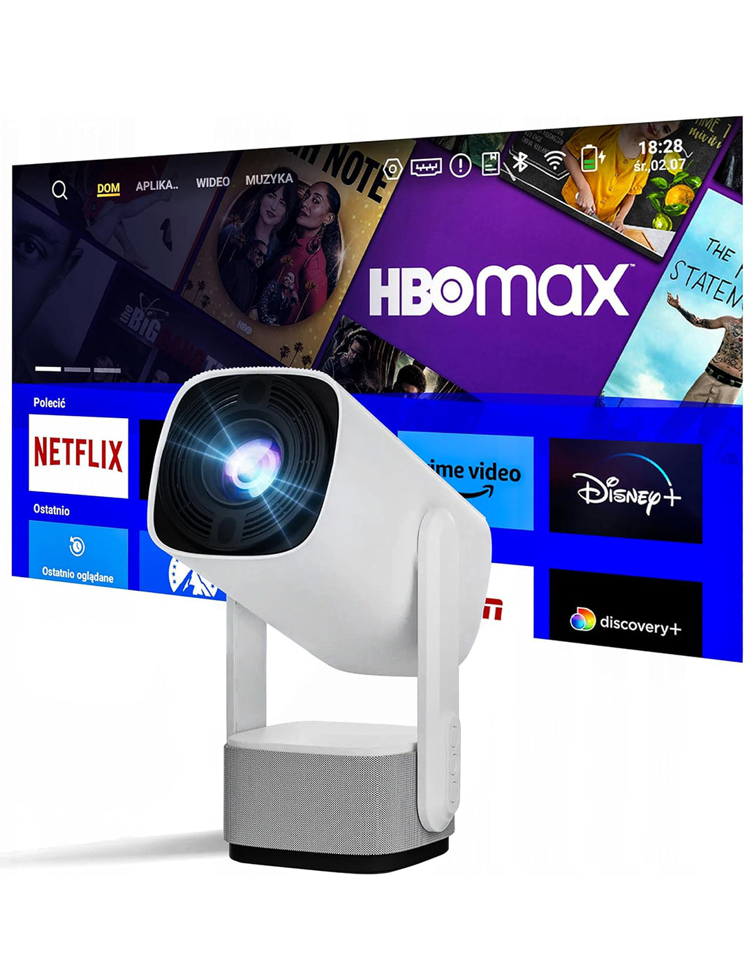 Portable Mini Cinema Rechargeable 4K Projector | 50000 Lumens | 150 Inches Screen Display