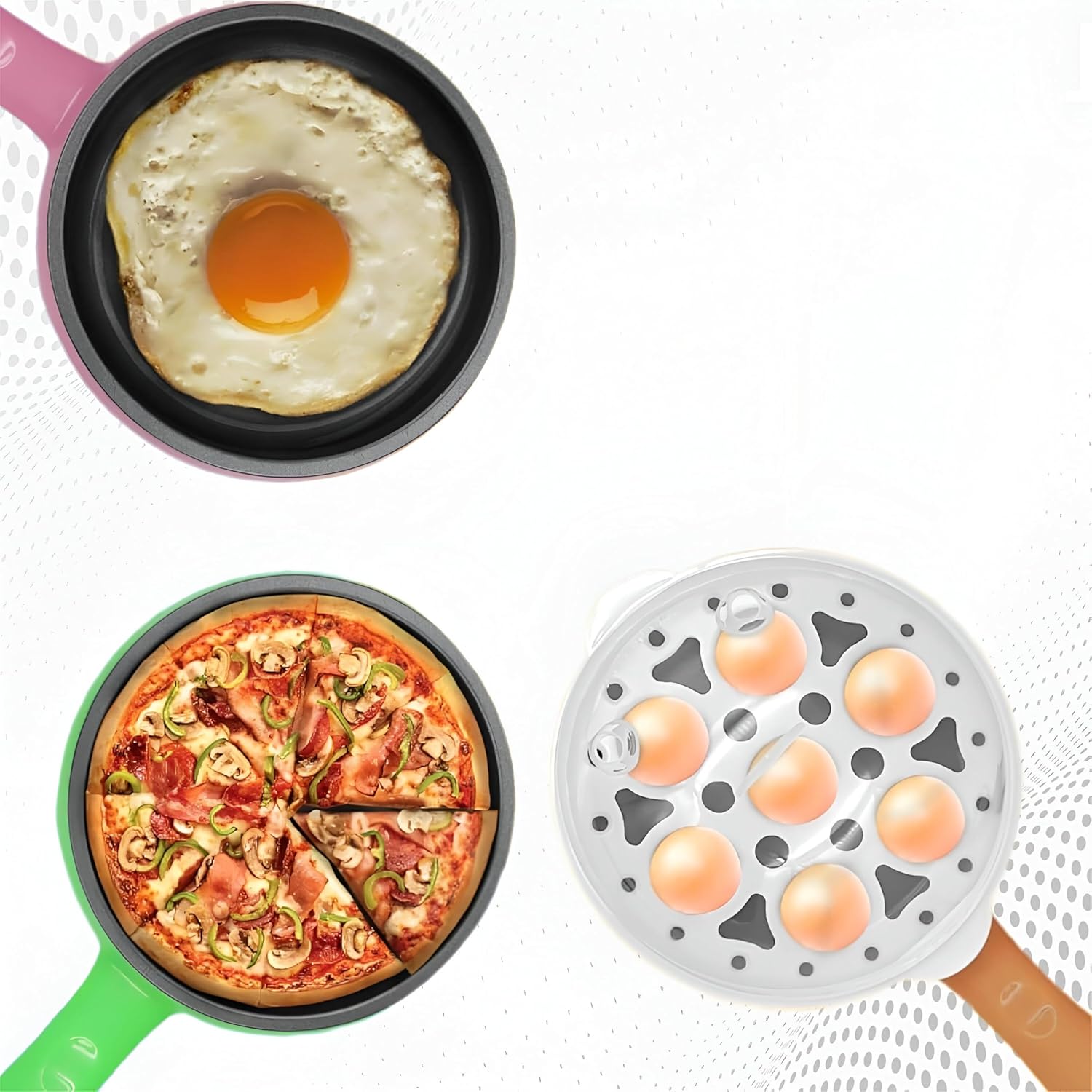 Multifunctional Egg Boiler, Boil Up To 7 Eggs, Mini Electric Egg Frying Pan