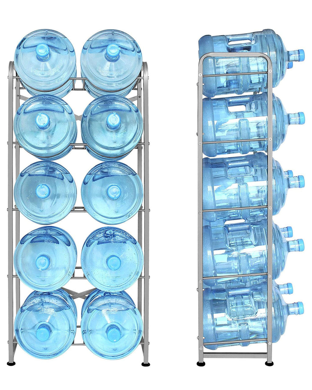 5 Tiers Heavy-Duty Water Cooler Jug Rack - 10 Bottles Holder
