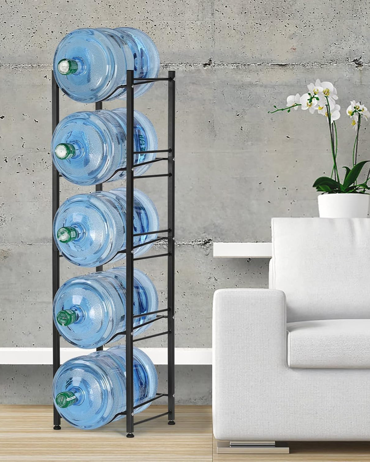5 Gallon Water Jug Rack, 5-Tier Water Bottle Holder Storage Rack-KYAMSTORE