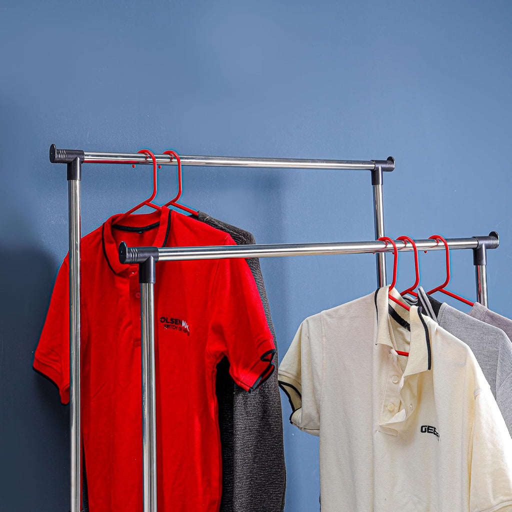 Double Rail Clothes Rack | Metal freestanding Clothes rail for display and storage