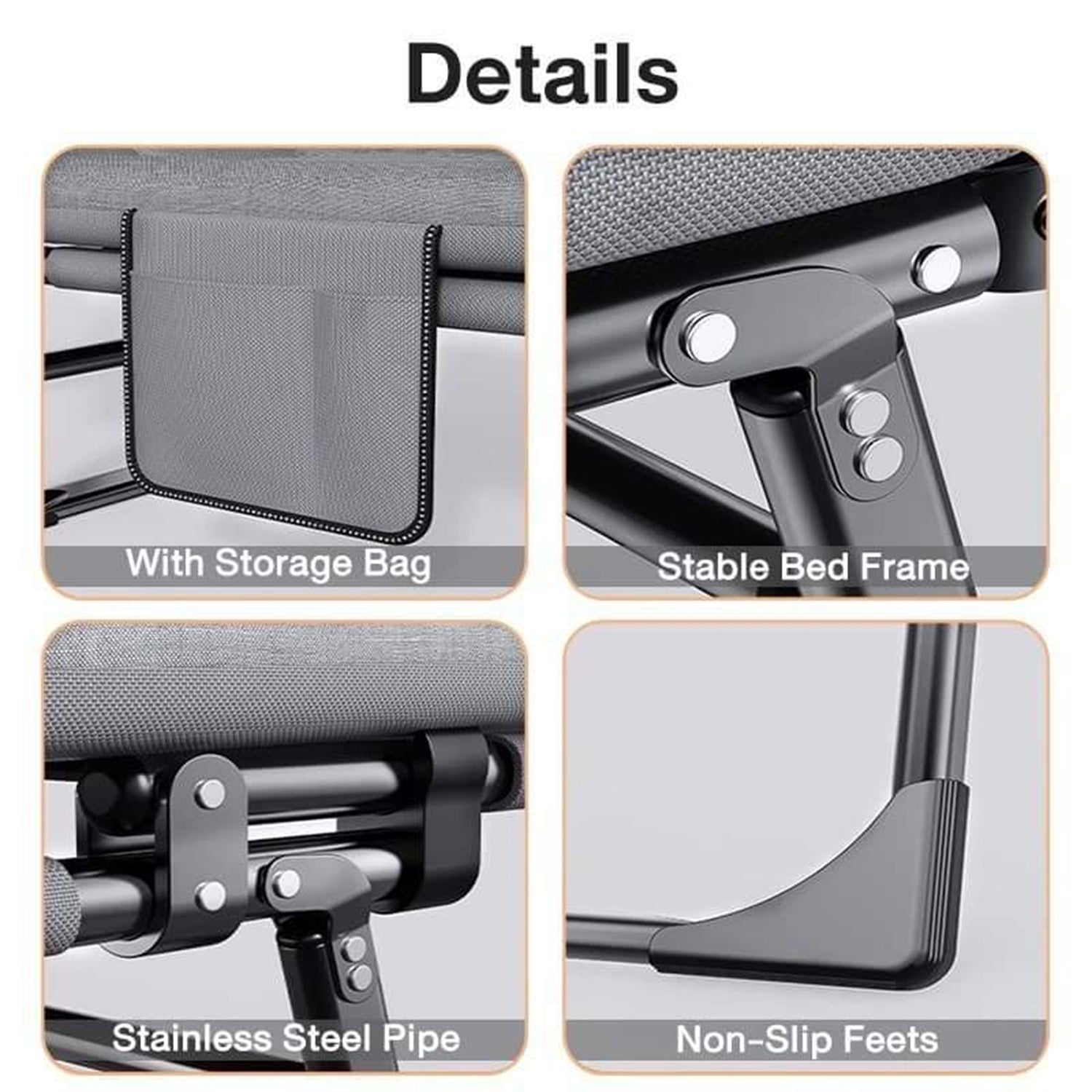 Adjustable Foldable Nap Rollaway Bed-KYAMSTORE