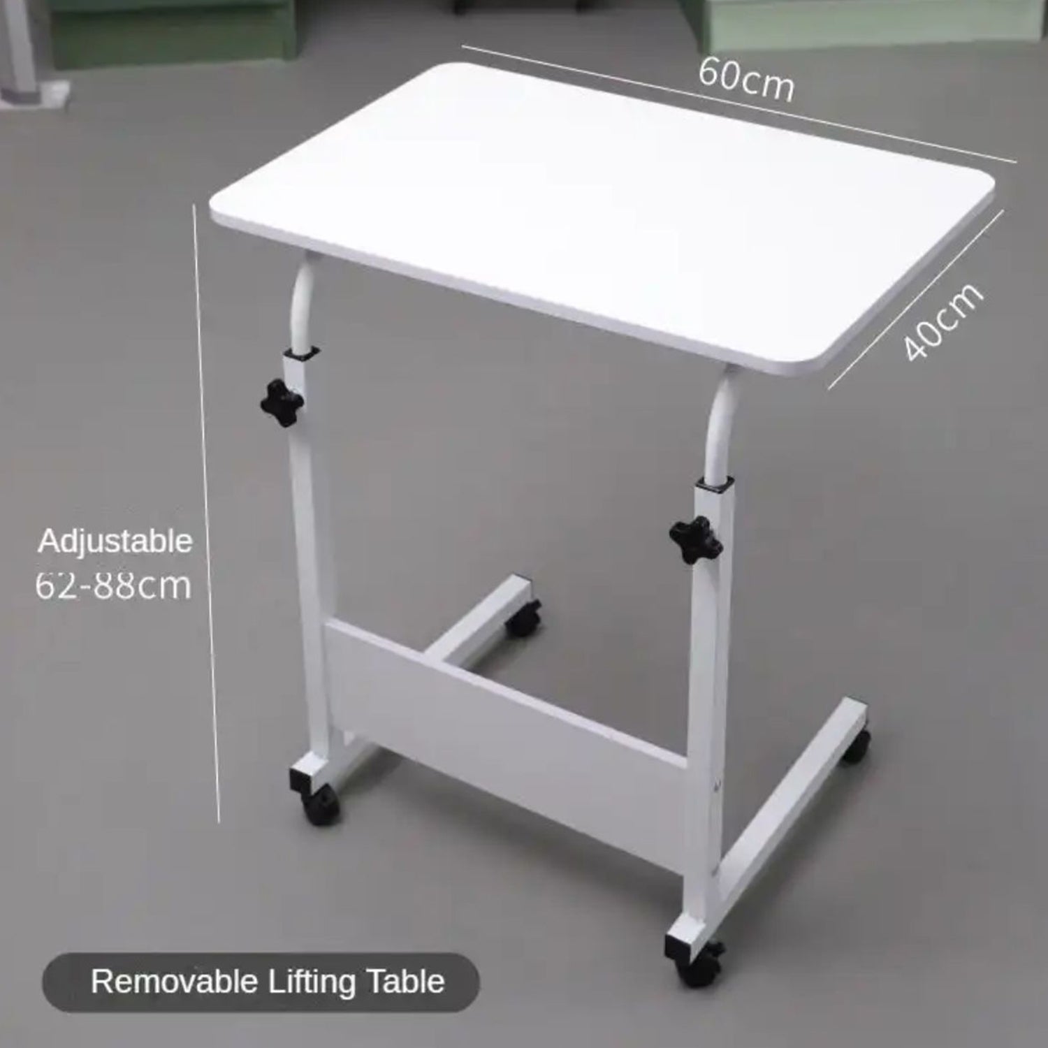 Adjustable Overbed Laptop Table with Wheels-KYAMSTORE