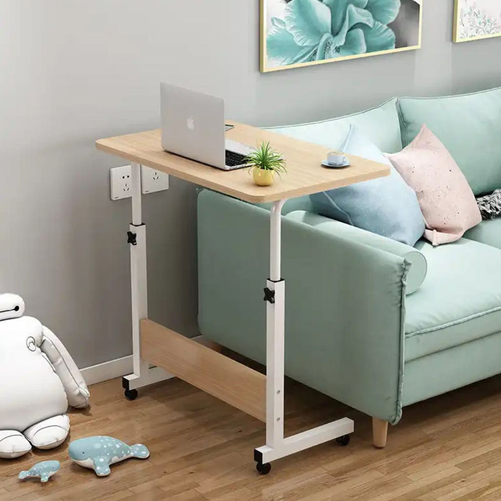 Adjustable Overbed Laptop Table with Wheels-KYAMSTORE