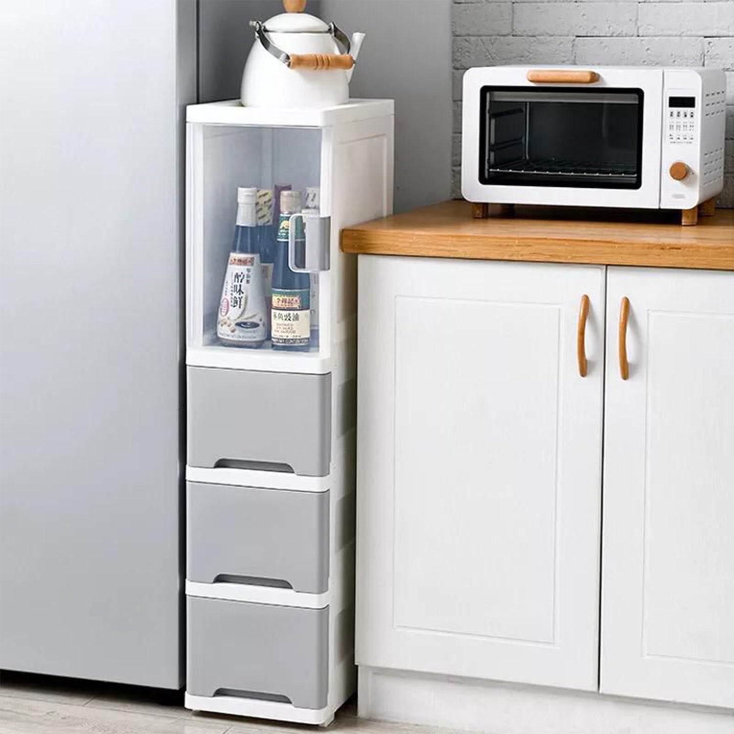 Compact Storage Cabinet with Drawer-KYAMSTORE