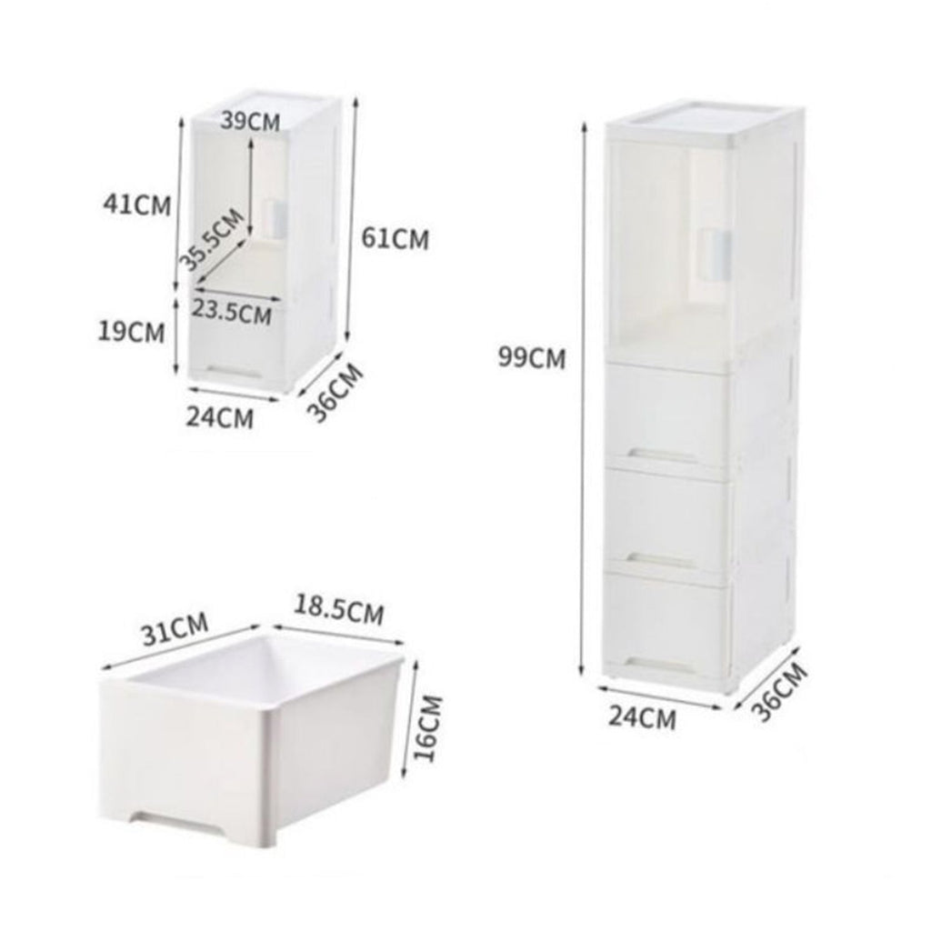 Compact Storage Cabinet with Drawer-KYAMSTORE
