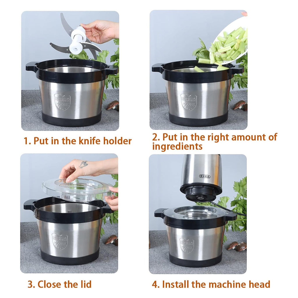 Electric Meat Grinder with 2 Gear Speeds | Stainless Steel Food Processor-KYAMSTORE