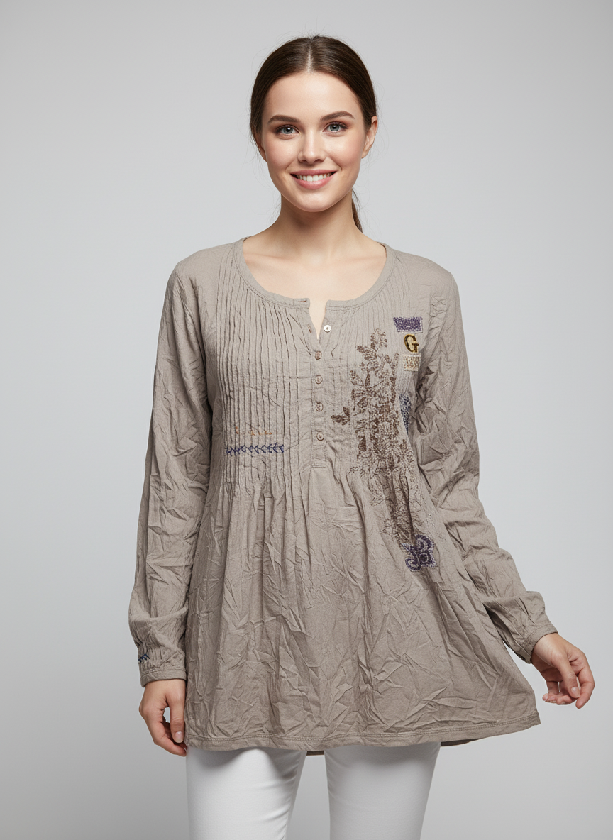 Ukay Find! Unique Embroidered Blouse Top