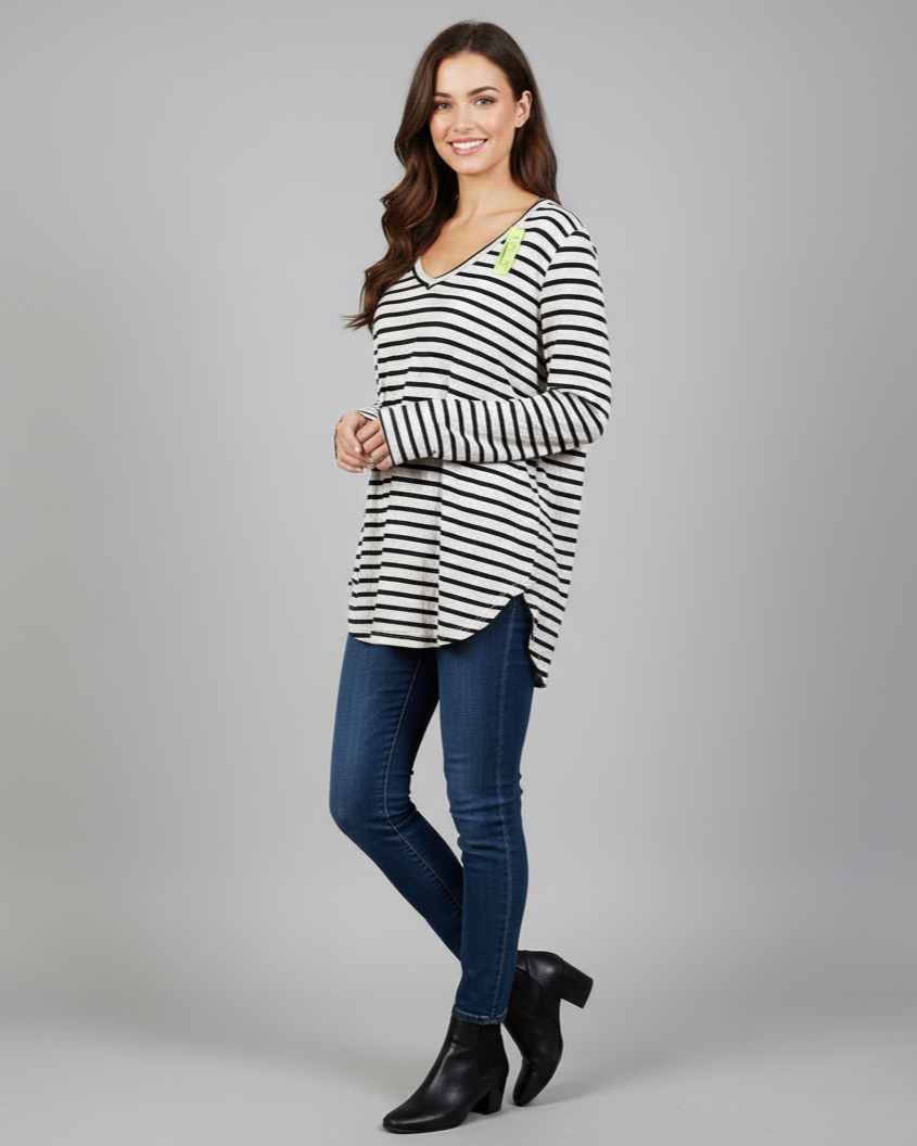 Ukay Find! Striped V-neck blouse