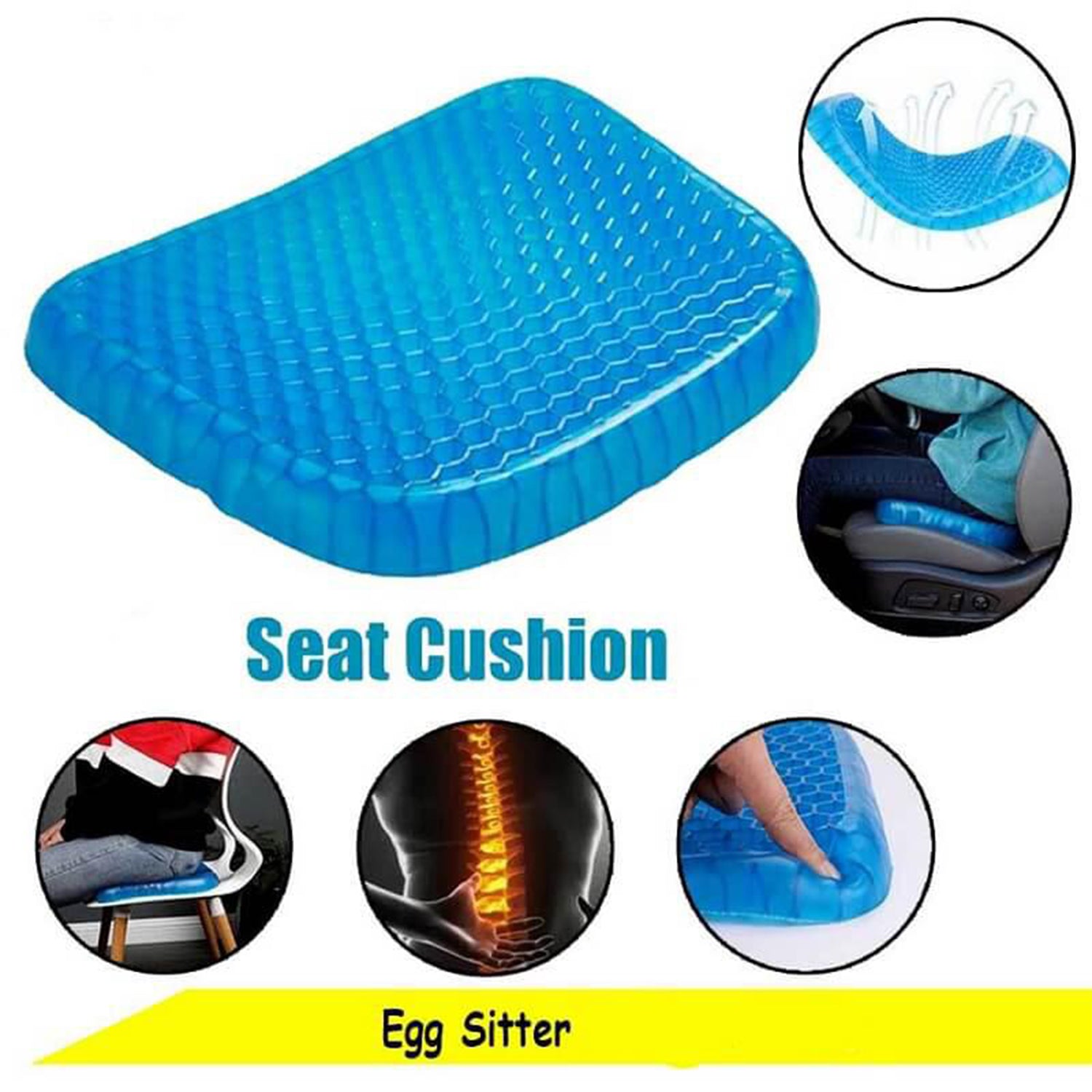 Medical-Grade Gel Seat Cushion with Honeycomb Design-KYAMSTORE