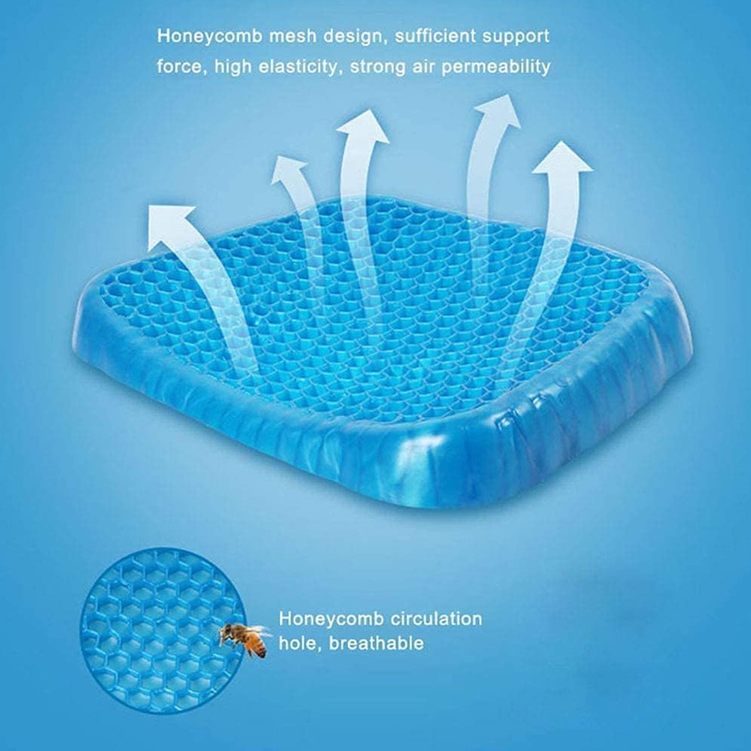 Medical-Grade Gel Seat Cushion with Honeycomb Design-KYAMSTORE