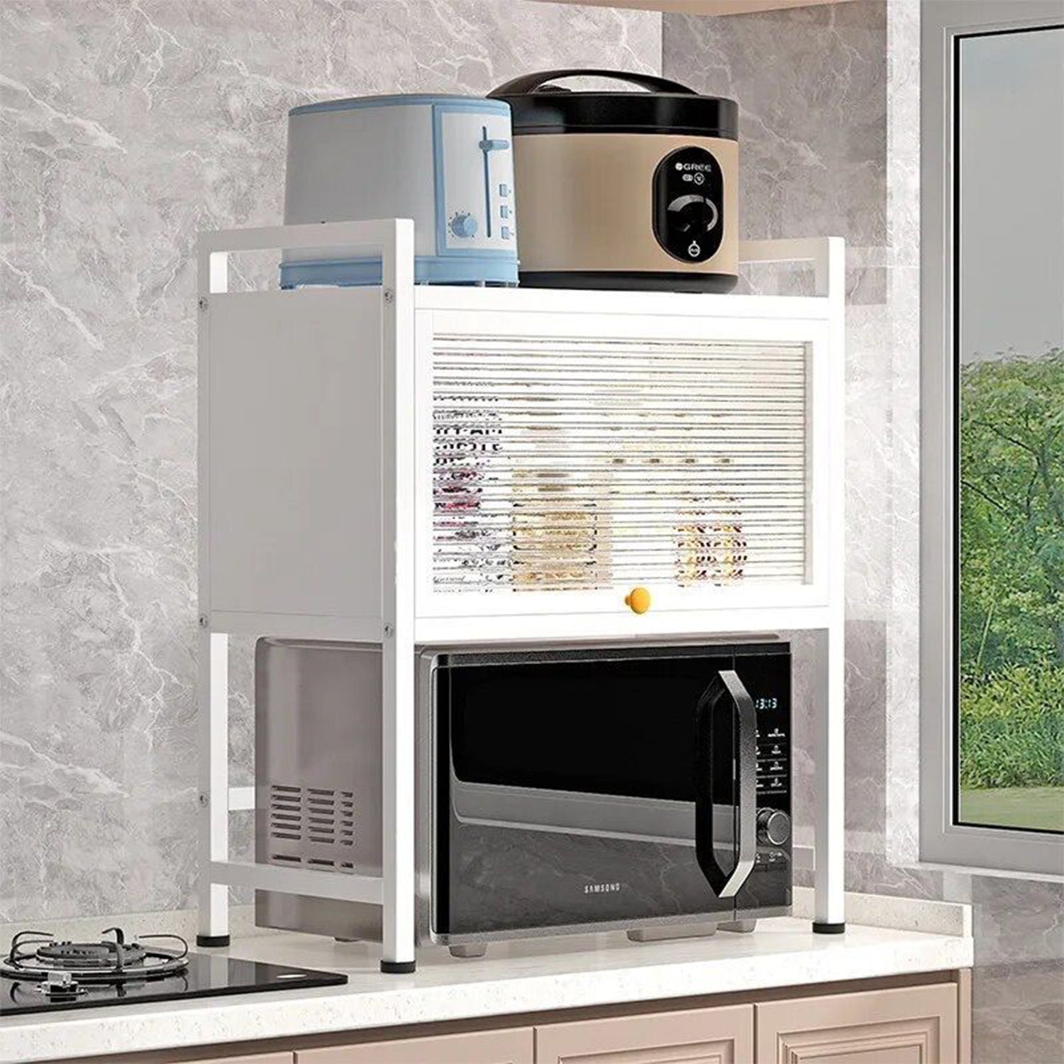 Microwave Oven Rack Heavy Duty Stand-KYAMSTORE