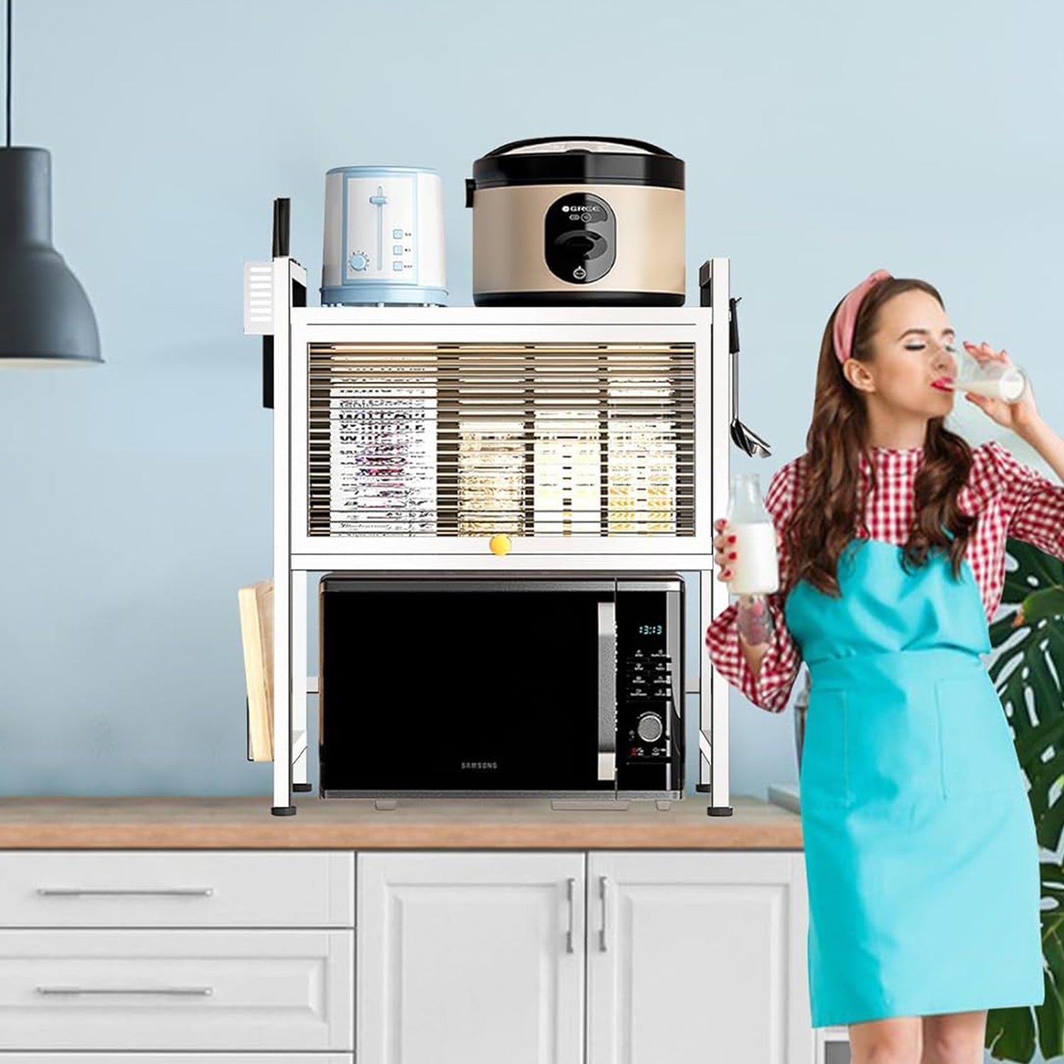 Microwave Oven Rack Heavy Duty Stand-KYAMSTORE