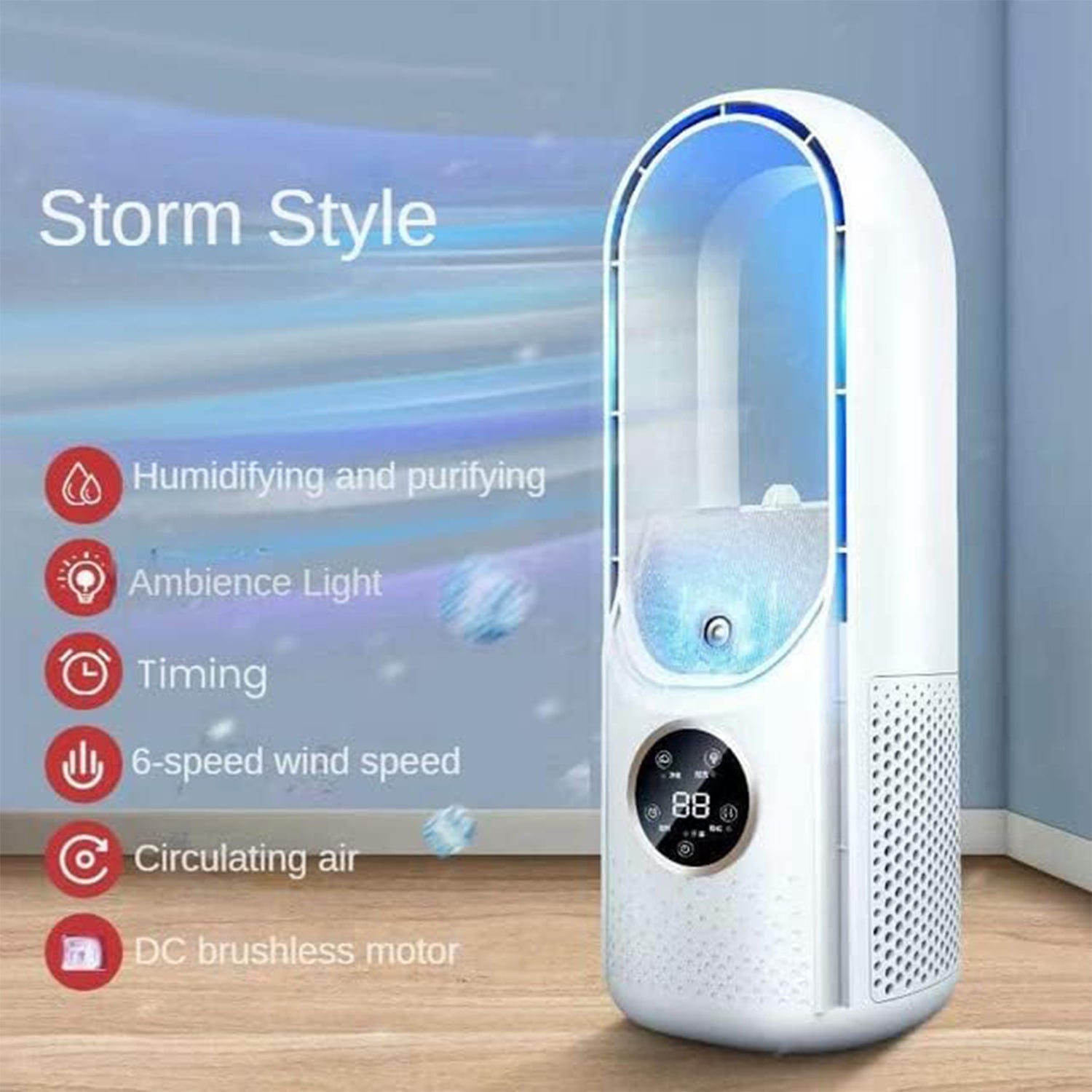 Portable Cooling Fan with USB, 6 Speed Gears-KYAMSTORE