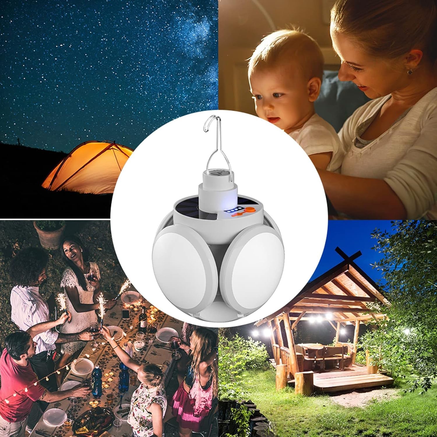 Rechargeable Solar LED Camping Lantern-KYAMSTORE