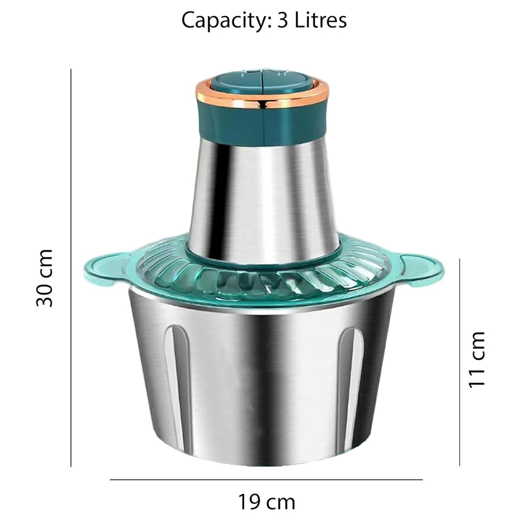 Kitchen Expert 3L Stainless Steel Food Chopper | Powerful 300W Food Processor-KYAMSTORE