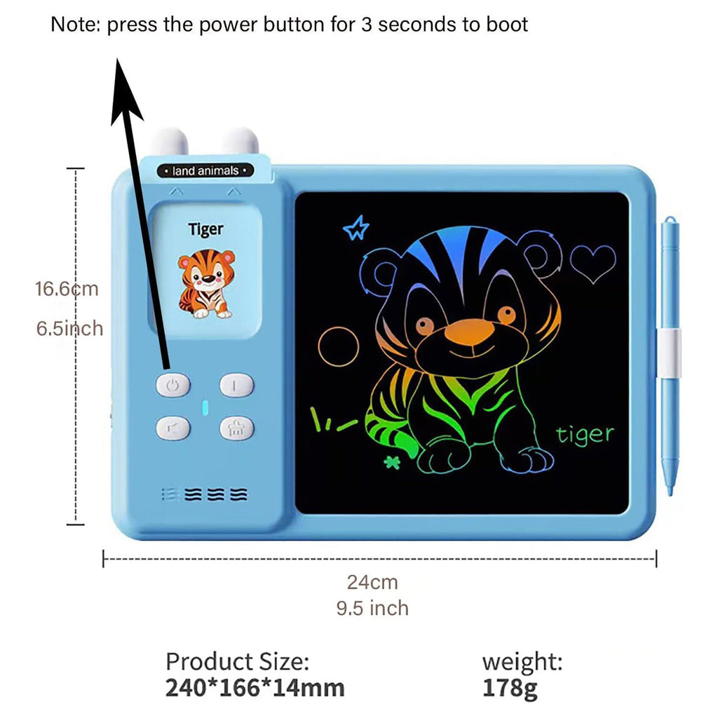 Talking Flash Cards & Drawing Tablet 2-in-1 for Kids-KYAMSTORE