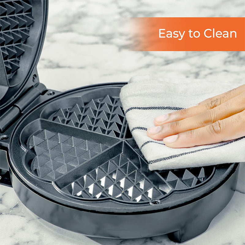 Waffle Maker | 5 Slice Heart Shaped Non-Stick Electric Belgian with Adjustable Temperature Control-KYAMSTORE