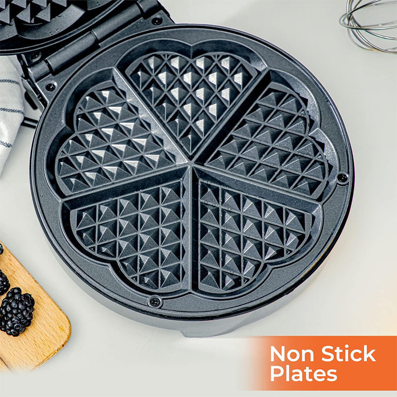Waffle Maker | 5 Slice Heart Shaped Non-Stick Electric Belgian with Adjustable Temperature Control-KYAMSTORE