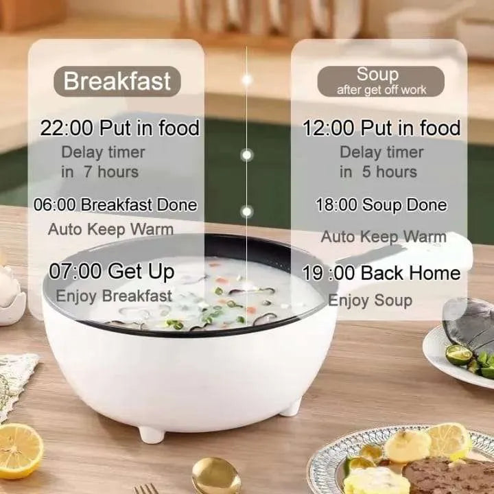 5L 1500W Electric Frying Pan All-In-One Wok Smart Multifunctional