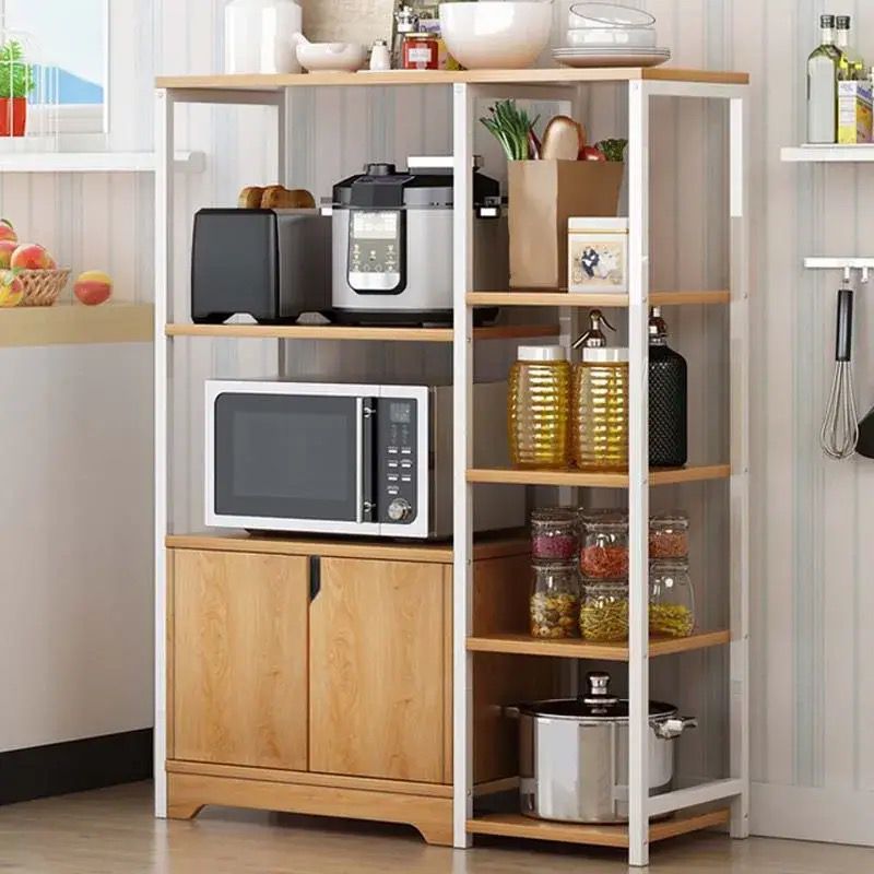 Kitchen Baker's Rack with Cabinet | Vintage Utility Storage Shelf-KYAMSTORE