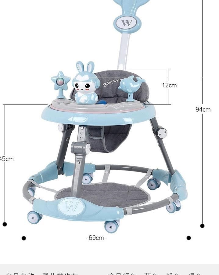 Baby Walker Multifunctional Anti-Rollover Anti-O Leg Can Sit Folding