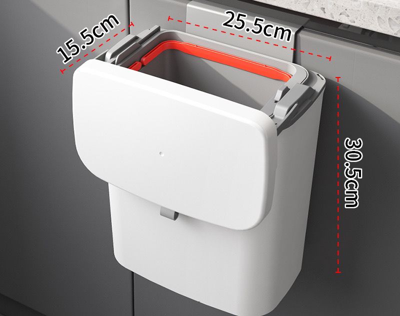 Hanging Trash Can for Kitchen Cabinet Door, Bathroom